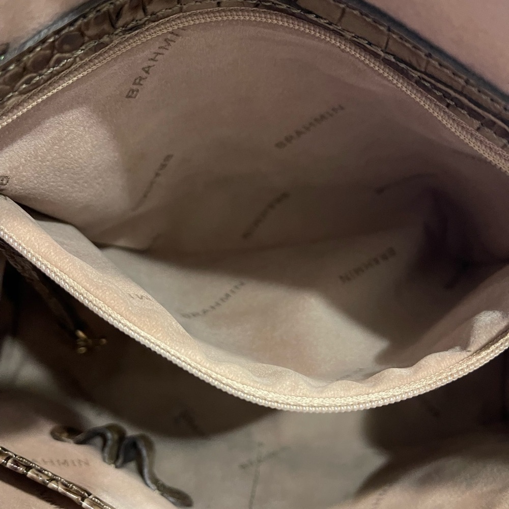 Brahmin Brown Embossed Leather Handbag - Picture 12 of 15